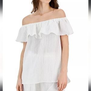 Anne Klein on/off the shoulder top. White.‎ Size small.